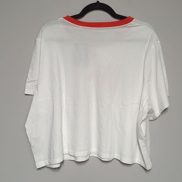NWT Levi's Orange and White Cropped Ringer T - Picture 3 of 5